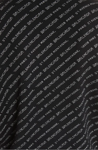 Shop Balenciaga Logo Knit Sweater In Black/ White