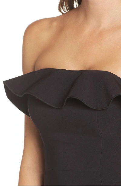 Shop Maria Bianca Nero Strapless Ruffle Cocktail Dress In Black