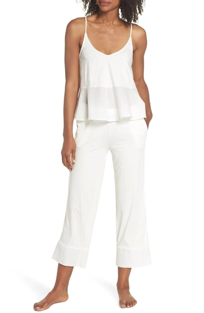 Shop Skin Bella Pima Cotton Voile Sleep Camisole In Gardenia