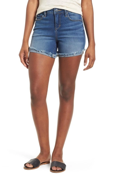 Shop Slink Jeans Frayed Denim Shorts In Birdy