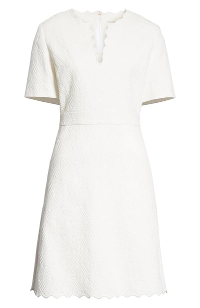 Shop Tory Burch Bailey Scallop Cotton Dress In White