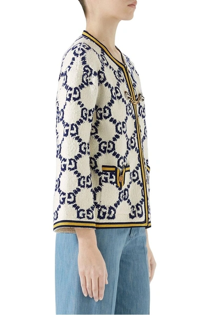Shop Gucci Gg Textured Silk, Wool & Linen Tweed Jacket In Multi