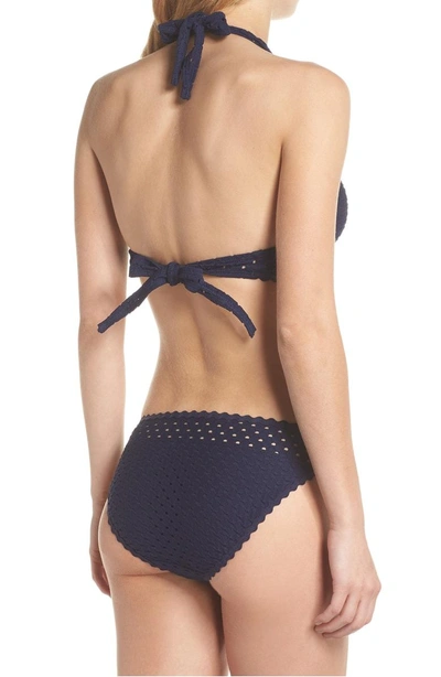 Shop Robin Piccone Halter Bikini Top In Navy