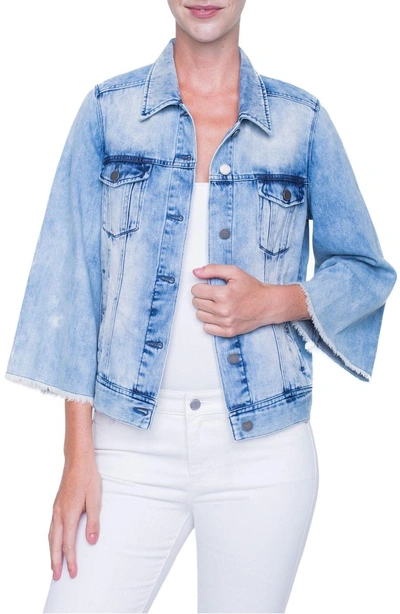 Shop Liverpool Bell Sleeve Jean Jacket In Stockton Mid