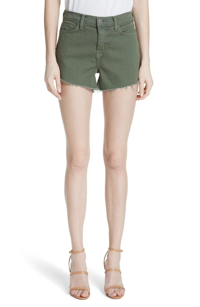 Shop L Agence Ryland High Waist Denim Shorts In Meadow