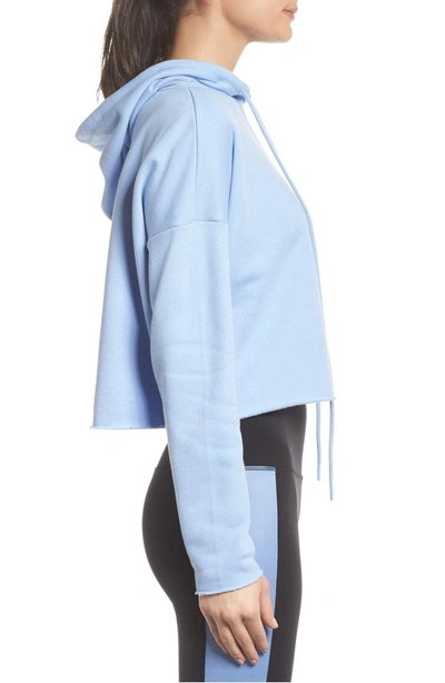 Shop Alo Yoga Box Crop Hoodie In Uv Blue