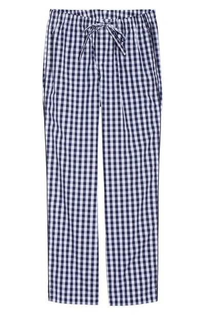 Shop Sleepy Jones Pajama Pants In Large Gingham Blue