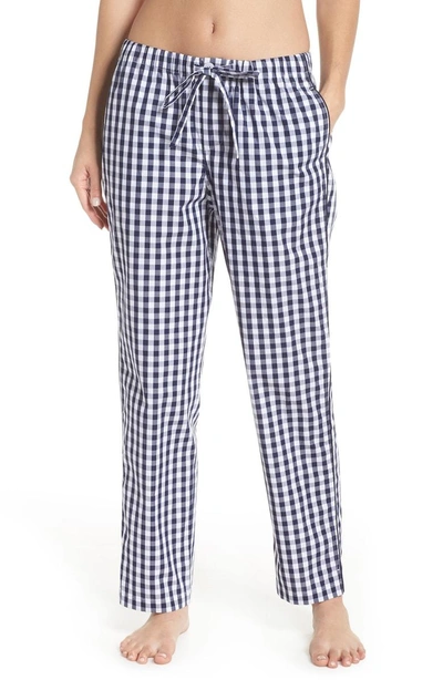 Shop Sleepy Jones Pajama Pants In Large Gingham Blue