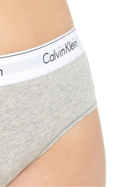 Shop Calvin Klein Modern Cotton Blend Hipster Briefs In Grey Heather