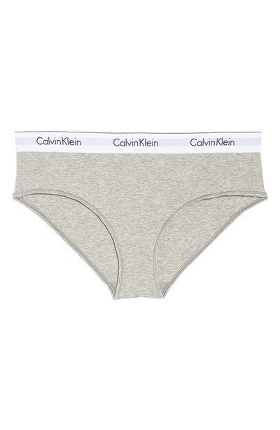 Shop Calvin Klein Modern Cotton Blend Hipster Briefs In Grey Heather