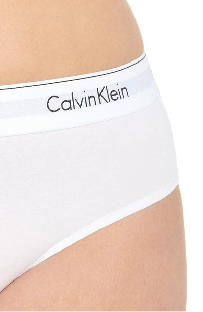 Shop Calvin Klein Modern Cotton Blend Hipster Briefs In White