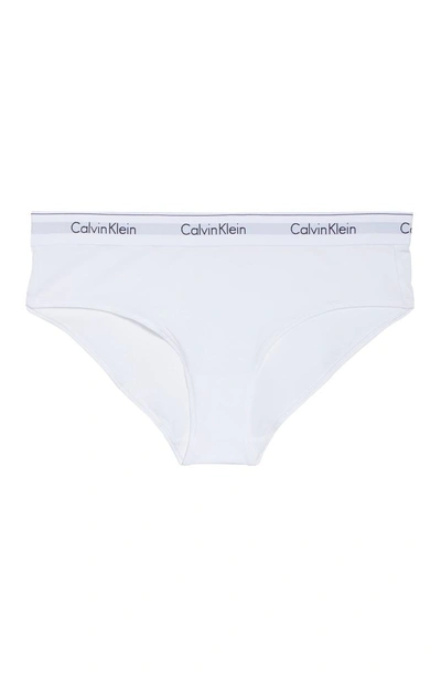 Shop Calvin Klein Modern Cotton Blend Hipster Briefs In White
