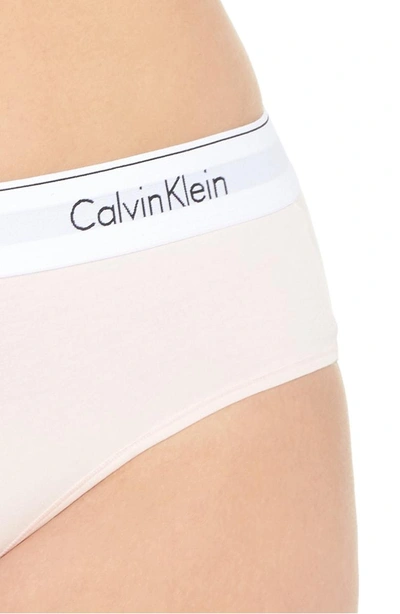 Shop Calvin Klein Modern Cotton Blend Hipster Briefs In Nymphs Thigh