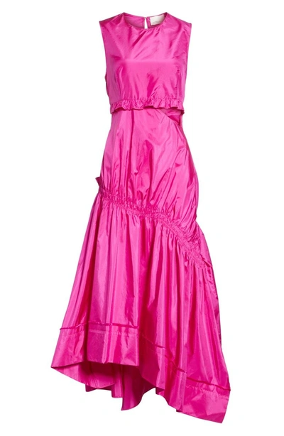 Shop 3.1 Phillip Lim / フィリップ リム Asymmetrical Silk Taffeta Dress In Fuchsia