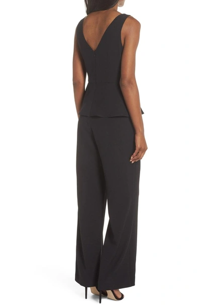 Shop Eliza J Sleeveless Peplum Jumpsuit In Black