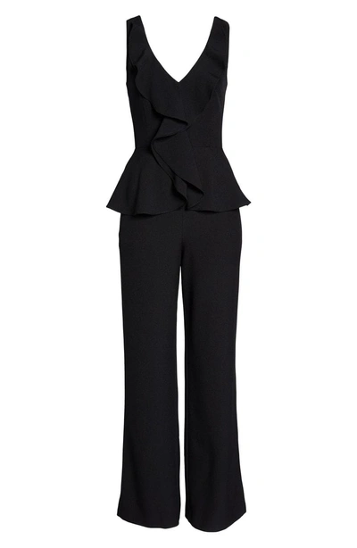 Shop Eliza J Sleeveless Peplum Jumpsuit In Black