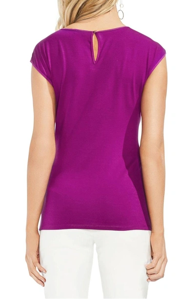 Shop Vince Camuto Side Tie Ruched Stretch Crepe Top In Fuchsia Fury