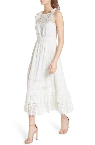 Shop Ulla Johnson Willow Eyelet Dress In Blanc