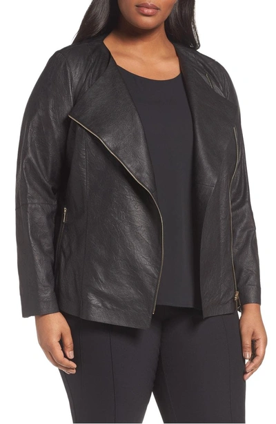 Shop Lafayette 148 Aimes Leather Jacket In Black