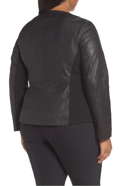 Shop Lafayette 148 Aimes Leather Jacket In Black