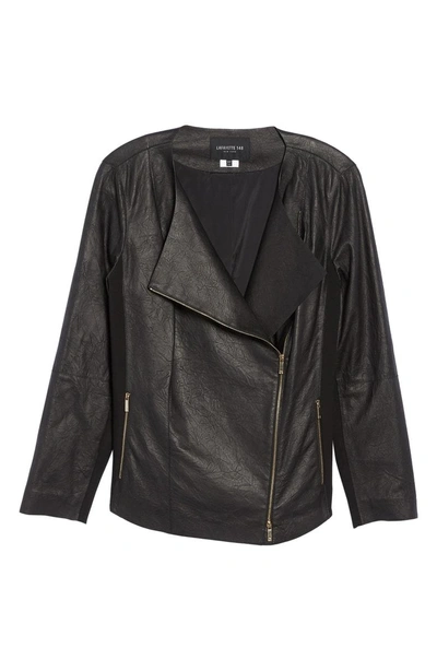 Shop Lafayette 148 Aimes Leather Jacket In Black