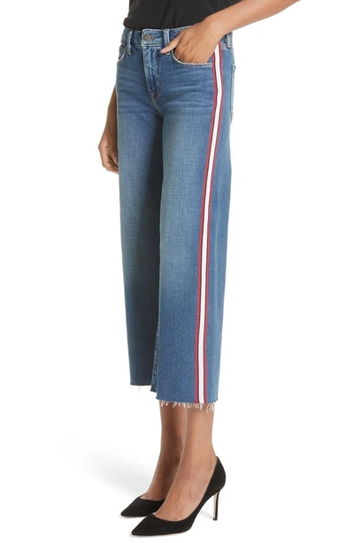 Shop L Agence Danica Side Stripe Crop Wide Leg Jeans In Authentique