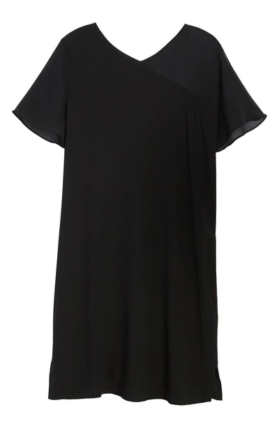 Shop Eileen Fisher Silk Shift Dress In Black