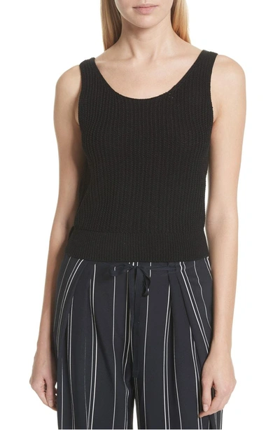Shop Vince Crossover Back Tank Sweater In Black