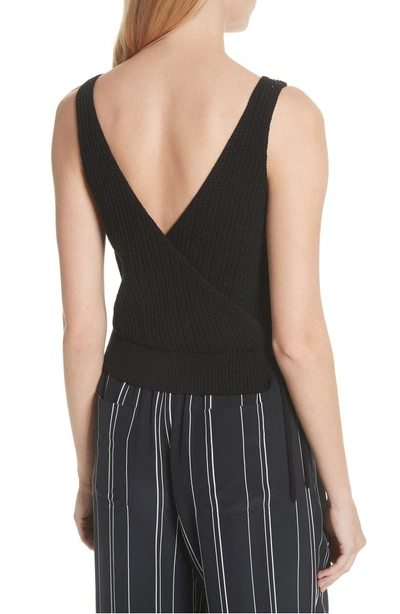 Shop Vince Crossover Back Tank Sweater In Black