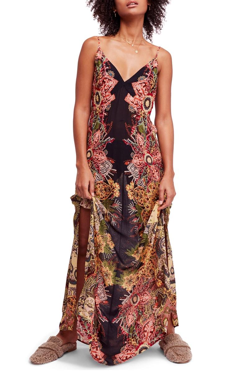 wildflower printed slip dress