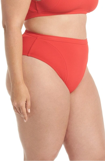 Shop Chromat Ribbed Swim Bottoms In Red