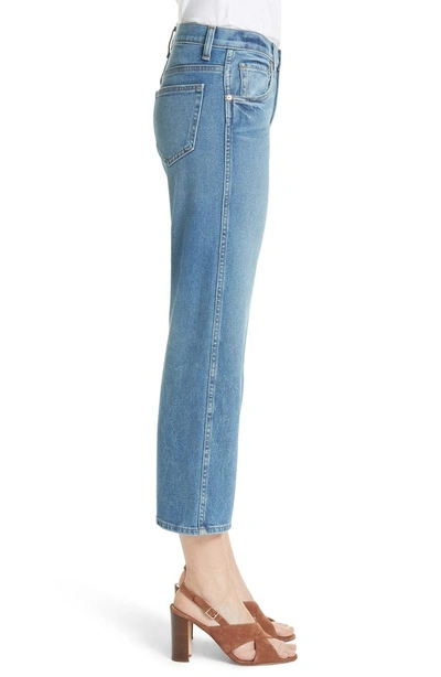 Shop Khaite Wendall Wide Leg Crop Jeans In Vintage Blue