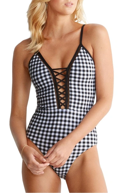Shop Seafolly Labelle One-piece Swimsuit In Black