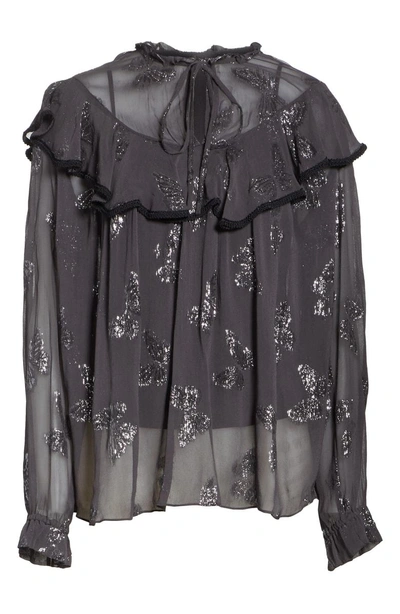 Shop Needle & Thread Metallic Butterfly Top In Graphite