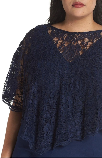 Shop Decode 1.8 Lace Poncho Dress In Navy
