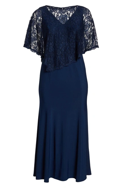 Shop Decode 1.8 Lace Poncho Dress In Navy