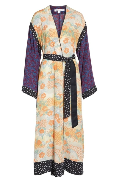 Shop Elizabeth And James Shawna Floral Patchwork Silk Kimono In Multi