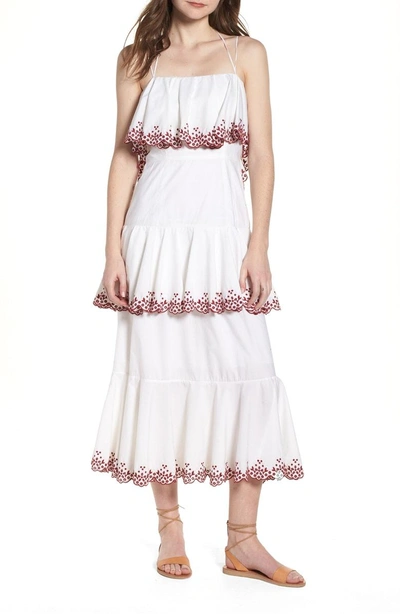 Shop Rebecca Minkoff Clarissa Tiered Dress In White/ Red