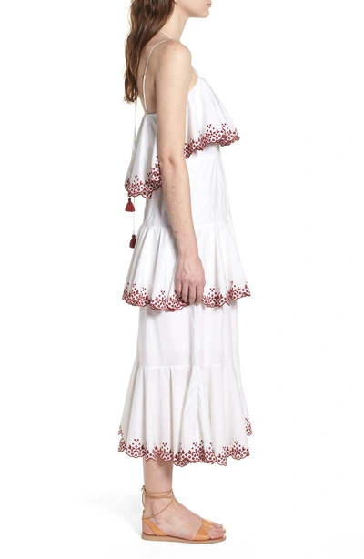 Shop Rebecca Minkoff Clarissa Tiered Dress In White/ Red