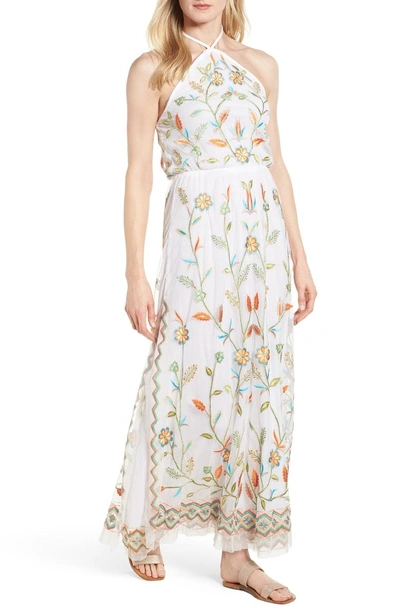 Shop Kas New York Eve Embroidered Maxi Dress In White