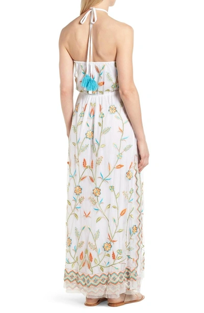 Shop Kas New York Eve Embroidered Maxi Dress In White