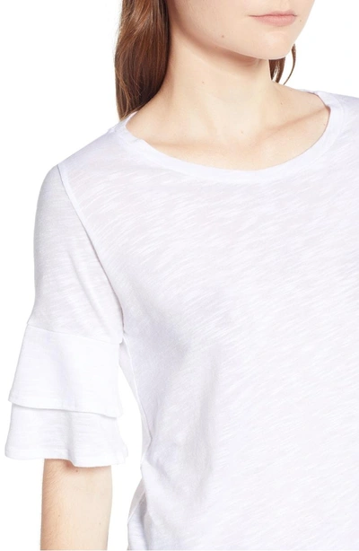 Shop Amour Vert Uma Ruffle Sleeve Tee In White