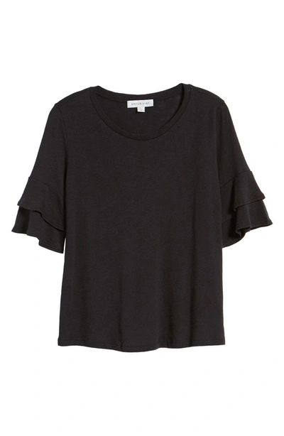 Shop Amour Vert Uma Ruffle Sleeve Tee In Black