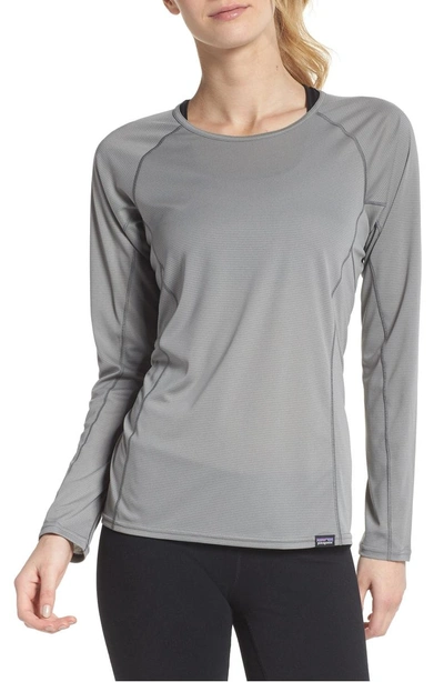 Shop Patagonia Lightweight Capilene Long-sleeve Tee In Feather Grey