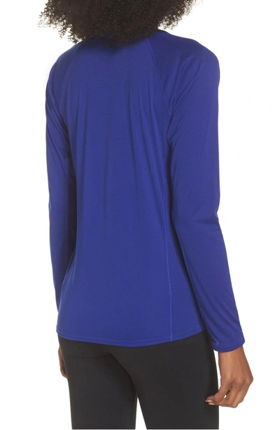 Shop Patagonia Lightweight Capilene Long-sleeve Tee In Cobalt Blue