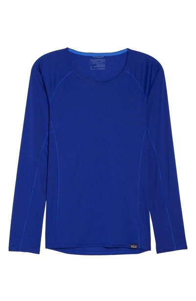 Shop Patagonia Lightweight Capilene Long-sleeve Tee In Cobalt Blue