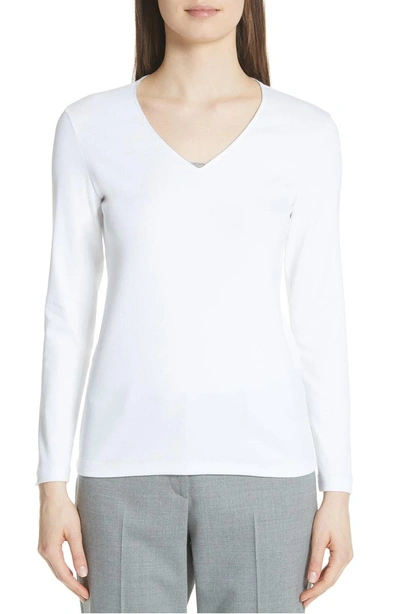 Shop Fabiana Filippi Bead Neck Sweater In White