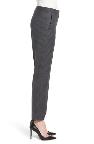 Shop Hugo Boss Tiluna Windowpane Slim Leg Trousers In Cozy Grey Fantasy