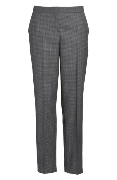 Shop Hugo Boss Tiluna Windowpane Slim Leg Trousers In Cozy Grey Fantasy