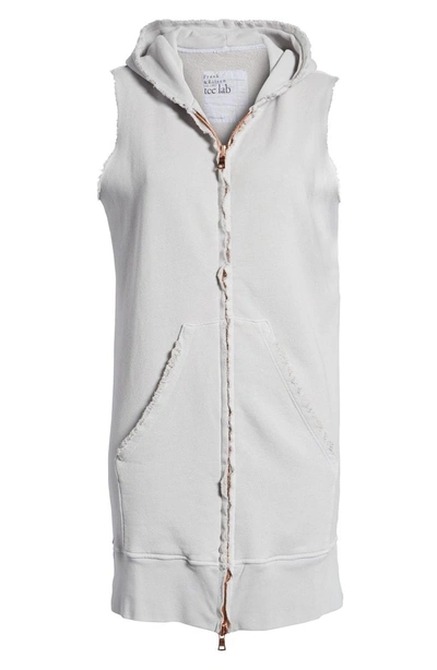 Shop Frank & Eileen Tee Lab Long Sleeveless Zip Hoodie In Grey Area